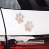 2 Pieces Silver and Pink Bling Cat Paw Car Truck Decals, Sparkly Crystal Rhinestone Waterproof Dog Cat Footprint Vehicle Decoration Stickers 2.8'' Height