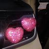 Silver Bling Heart Shaped Car Air Vent Crystal Rhinestones Decoration (1 piece)