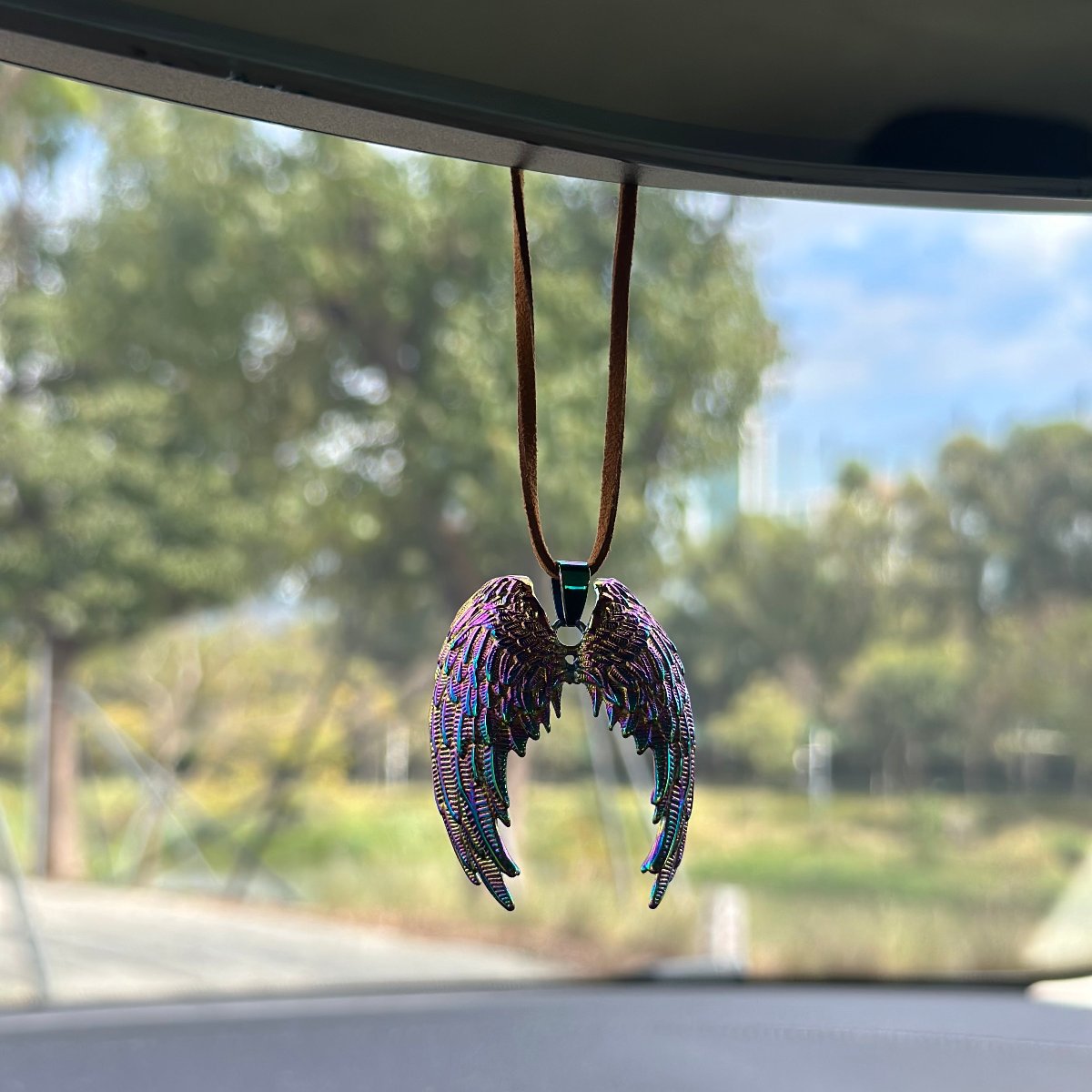 thumbnail image 2 of Crystal Guardian Angel Rear View Mirror Charm, Crystal Angel Rearview Mirror Charm | Crystal Blue Designs 2 of 11
