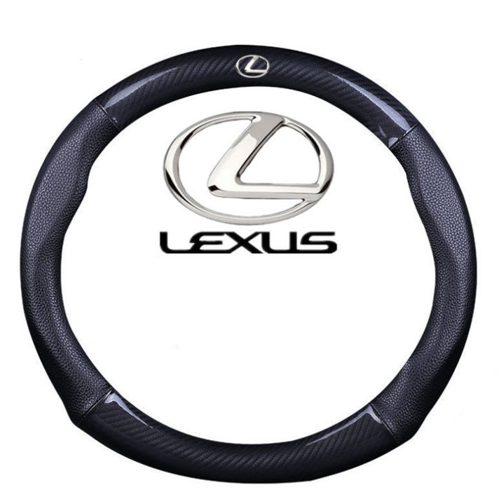 Leather Carbon Fiber Style Steering Wheel Cover – 15" / 38cm Fit For Lexus & Universal