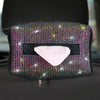 AB Crystal Bling Car Seat Back Tissue Box with Multicolored Rhinestones