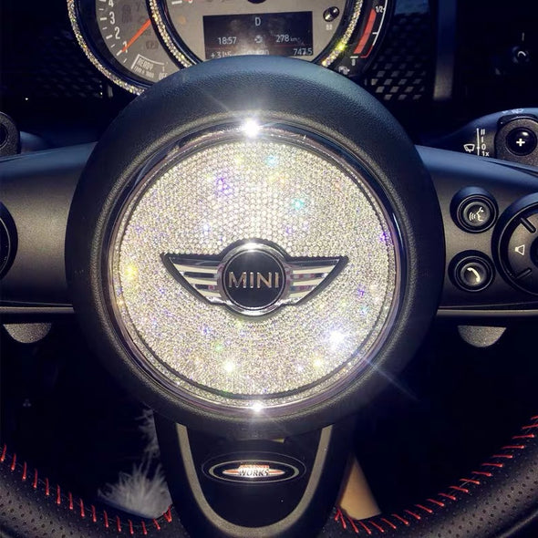 Silver Bling MINI Bedazzled Steering Wheel Sticker for Mini Cooper Countryman Clubman F55 F56 F54 R52 R60