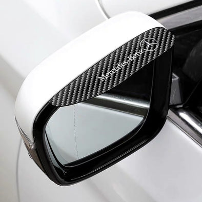 2 Pcs Mirror Rain Visor Carbon Fiber Texture Rearview Side Mirror Rain Eyebrow Guard for Mercedez-Benz