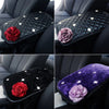 Customized Car Center Console Cover with Flower and Rhinestones - Carsoda - 1