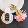 White Bling Bedazzled Mini Cooper F54 F55 Key Cover with Rhinestones