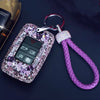 Bling Range Rover Evoque Land Rover Jaguar XF Discovery Crystal Car Key FOB Holder Pink and Purple