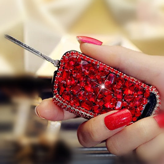 Hot Red Bling Car Key Holder with Rhinestones for Audi Q3 tt A3 A6 A1