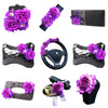 Purple Girly Car Accessories Set -Neck Pillow Visor Organizer Tissue box Gear shift brake cover