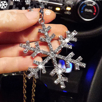 Bling Car Charm - Crystal Snowflake for Rearview Mirror Pendant