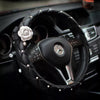 Luxury Vegan Leather Steering wheel cover with Camellia