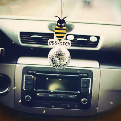 Bling Bumblebee  Bee-otch Crystal Car Charm Ornaments Pendant