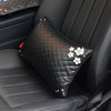 Vegan Leather Bone Shaped Car Cushion Headrest Pillow with Daisy