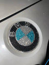 Bling BMW LOGO Front or Rear Grille Emblem Ring Decal Rhinestone Crystals LOGO