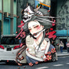 13.5'' Height Geisha Anime Car Decal Cartoon Car Accessories for Teens