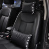 Black Quilted Leather Headrest with Bling Rhinestones