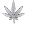 Weed Pot Leaf 3D metal Chrome Emblem Badge Decal