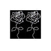 4 pcs Bling Rose Flower Silver Rhinestone Iron On 4" Height Rose Hotfix Transfer DIY Decal Emblem Patch