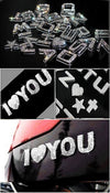 3D Bling Emblem Sticker Alphabet Letters and Numbers with Rhinestones Crystal for DIY decals - Carsoda - 2