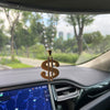Bling Golden Cash Rhinestone Car Charm Pendant - HANDMADE  lucky Charm for Rearview Mirror