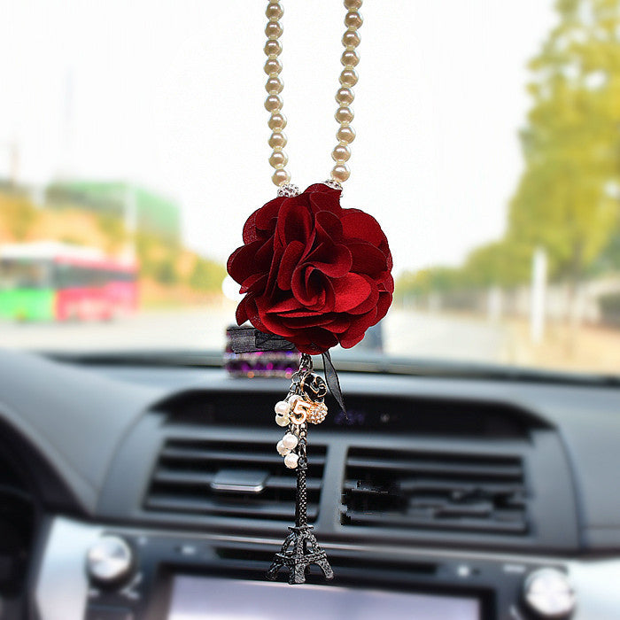 evenflo car mirror Car Mirror Charm-Flower and Eiffel Towel Rear View Mirror Pendant
