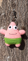 Crochet Patrick Car Charm Pendant or Keychain - HANDMADE lucky Charm for Rearview Mirror