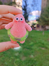 Knitted Patrick Star Butt Car Charm Pendant or Keychain - HANDMADE lucky Charm for Rearview Mirror