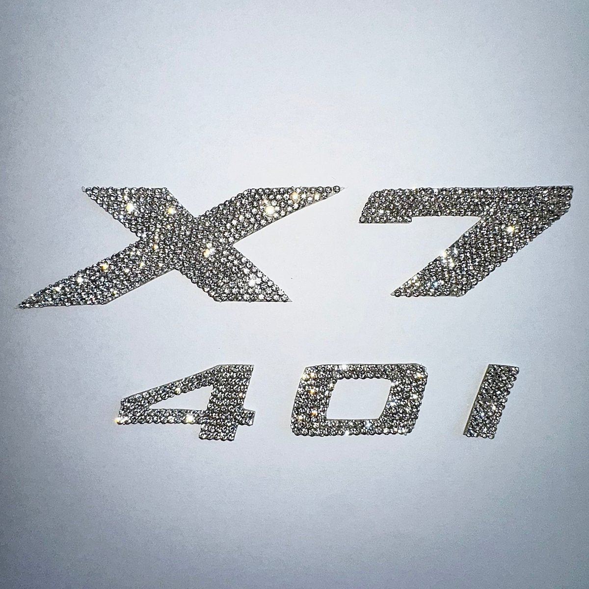 BMW Rear Trunk Model Make Symbol Bling stickers Decal -X7 DRIVE 40I X1
