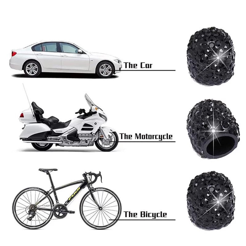 Bling Crown Tire Valve Stem Caps 
