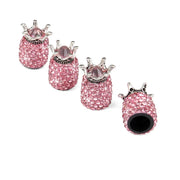 Bling Crown Tire Valve Stem Caps pink