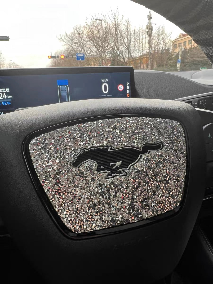 Bling Ford Mustang Mach E Rhinestones Decal Steering Wheel