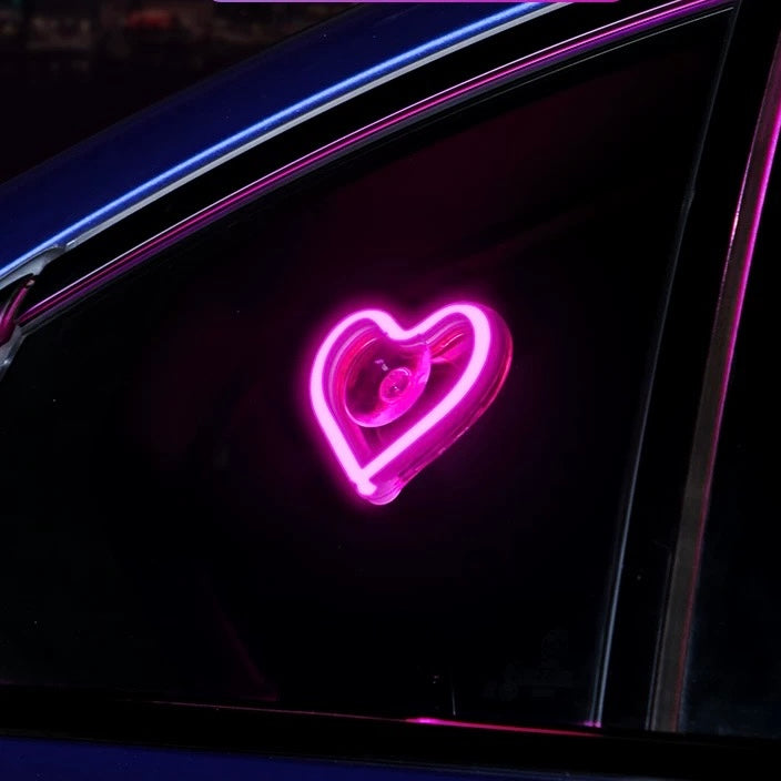 Car Window Neon Heart Ambient Light