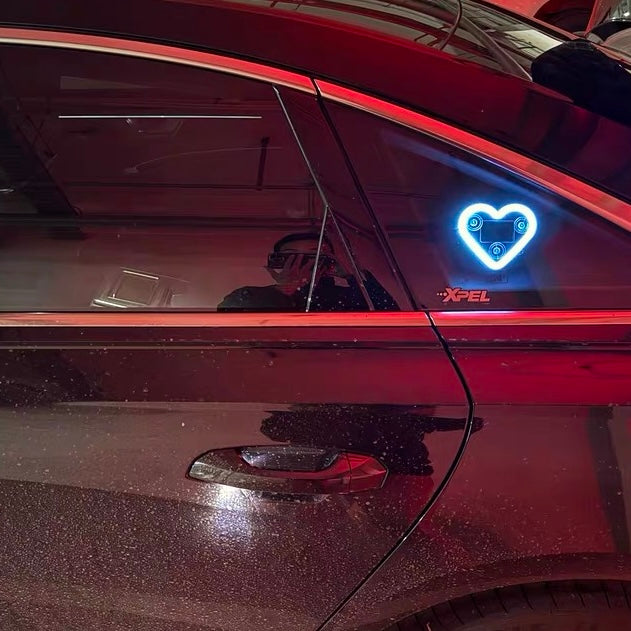 Car Window Neon Heart Ambient Light