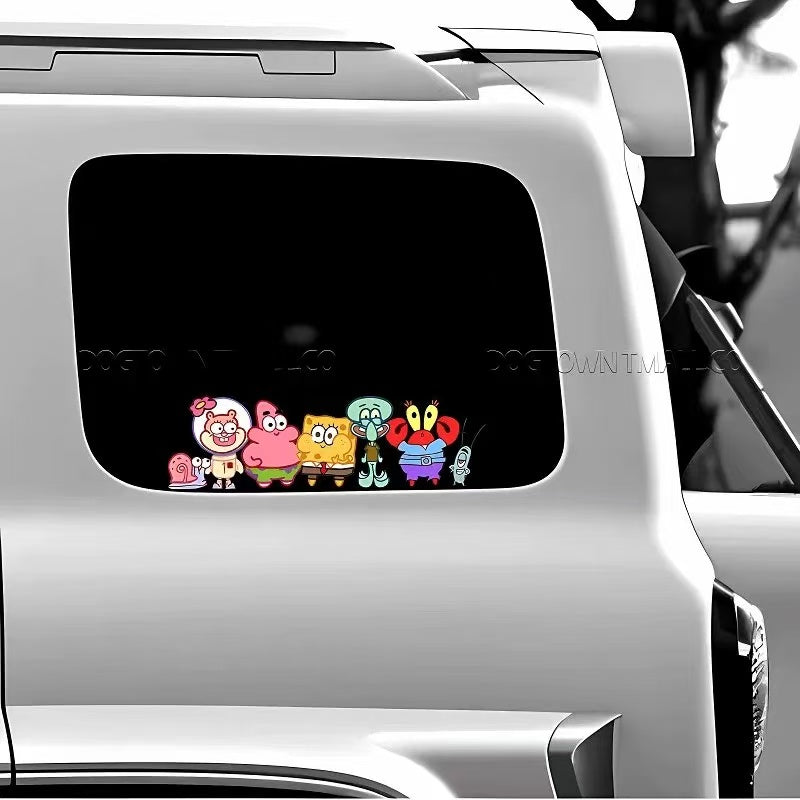 Cute SpongeBob & Friends Family Car Sticker