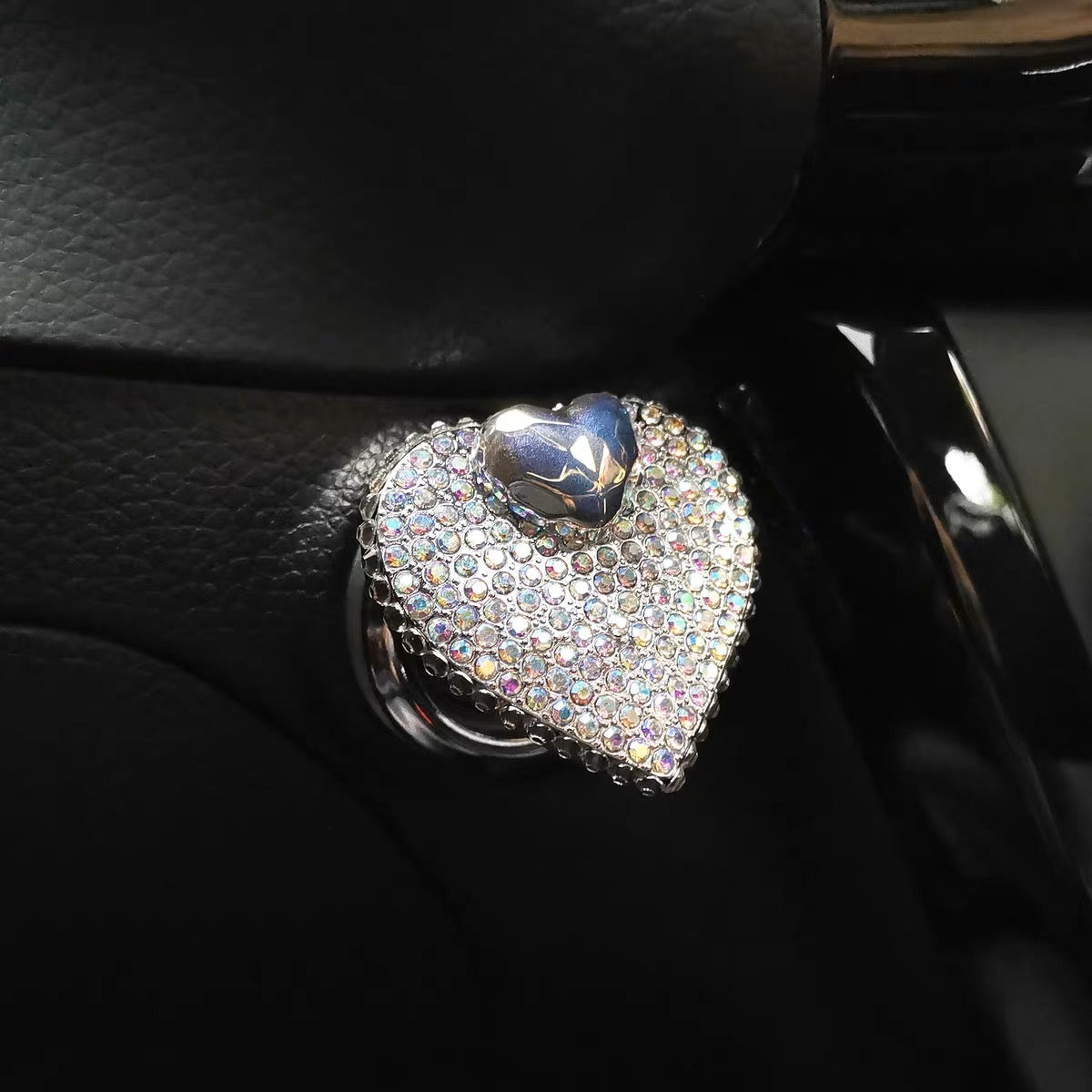 Heart Shaped Bling Car Push Start Button Decal