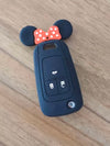 Chevy Mouse Ear Shaped Key Fob Cover Case Protector Red Bow - 2/3/4 buttons