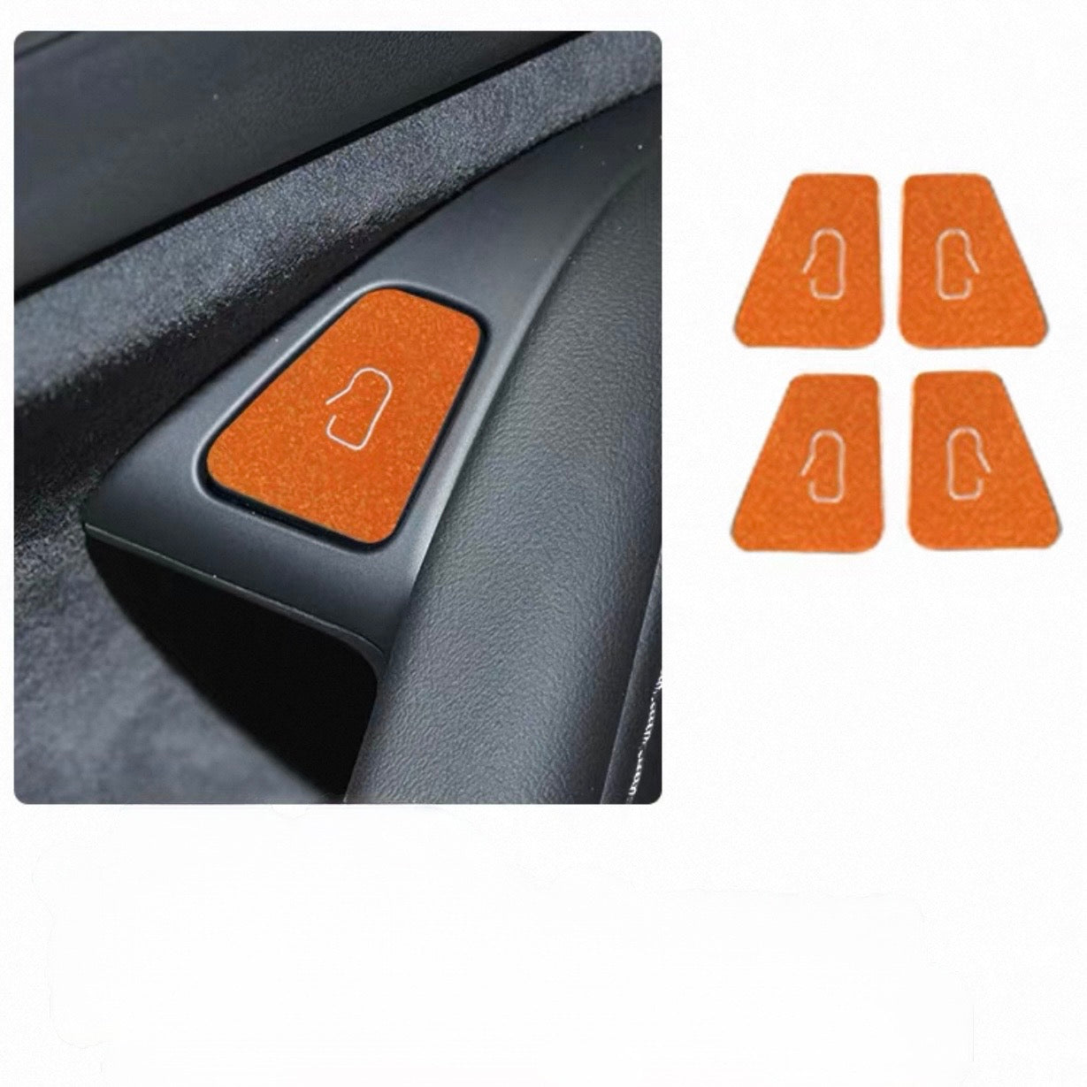 Premium Suede Door Release Button Stickers for Tesla Model 3 & Model Y (4-Piece Set)