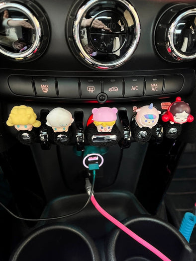 BMW Mini Cooper Countryman Center Console AC Control Roof Lighting Buttons Ring Decorations  - Cute Cartoon Car Accessories