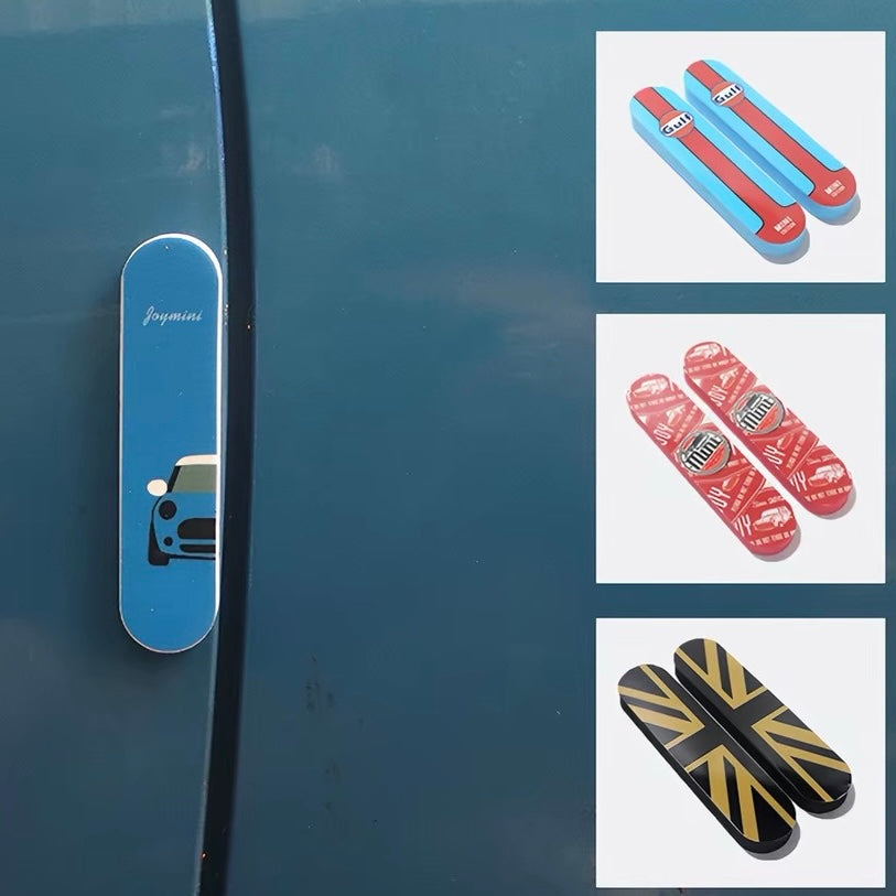 Mini Cooper Countryman door edge guard anti-scratch protector strip with thick padded buffer layer and glossy finish in Union Jack design