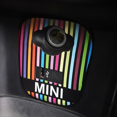 Custom Leather USB and Cigarette Lighter Panel Cover for BMW Mini F66 F65 F67