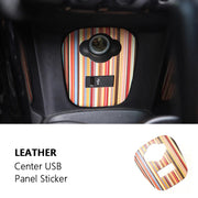 Custom Leather USB and Cigarette Lighter Panel Cover for BMW Mini F66 F65 F67