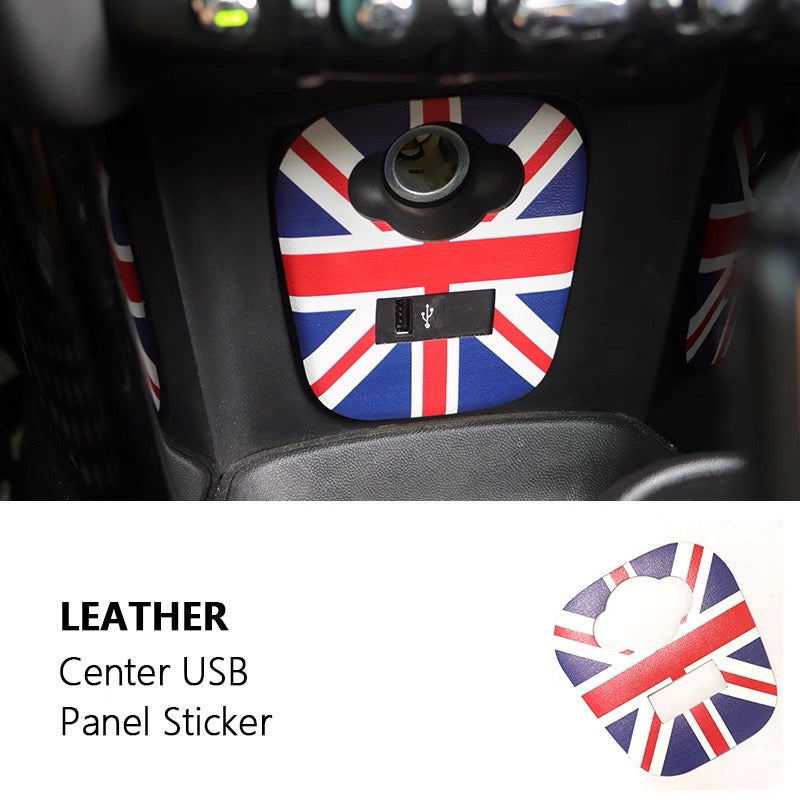 Custom Leather USB and Cigarette Lighter Panel Cover for BMW Mini F66 F65 F67