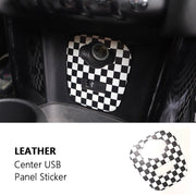 Custom Leather USB and Cigarette Lighter Panel Cover for BMW Mini F66 F65 F67
