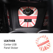 Custom Leather USB and Cigarette Lighter Panel Cover for BMW Mini F66 F65 F67