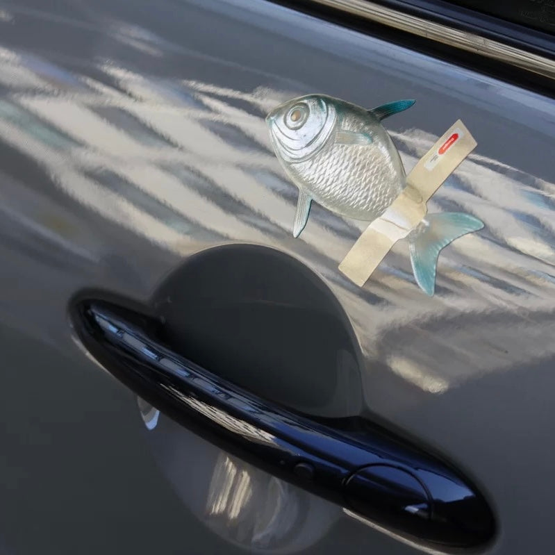 Funny Car Decal Fish with Tape reflective sticker