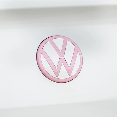 Volkswagen Pink and White Emblem for Golf 8, Magotan 8.5CC, T-Roc, and Polo Plus - Modified Car Emblem Color Change Groove Patch