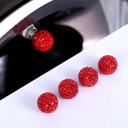 Bling Round Tire Valve Stem Caps red