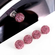 Bling Round Tire Valve Stem Caps pink