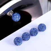 Bling Round Tire Valve Stem Caps blue