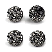 Bling Round Tire Valve Stem Caps black