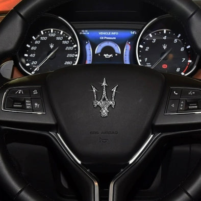 Maserati Levante (2016-2022) Bling Steering Wheel Cup Coaster Shift Panel Console Button Crushed Rhinestones Decal